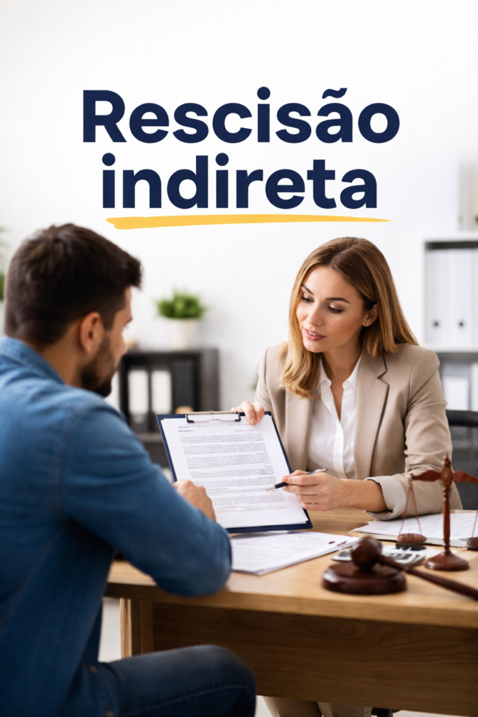 Rescisão indireta: trabalhador em consulta jurídica para encerrar contrato e garantir seus direitos